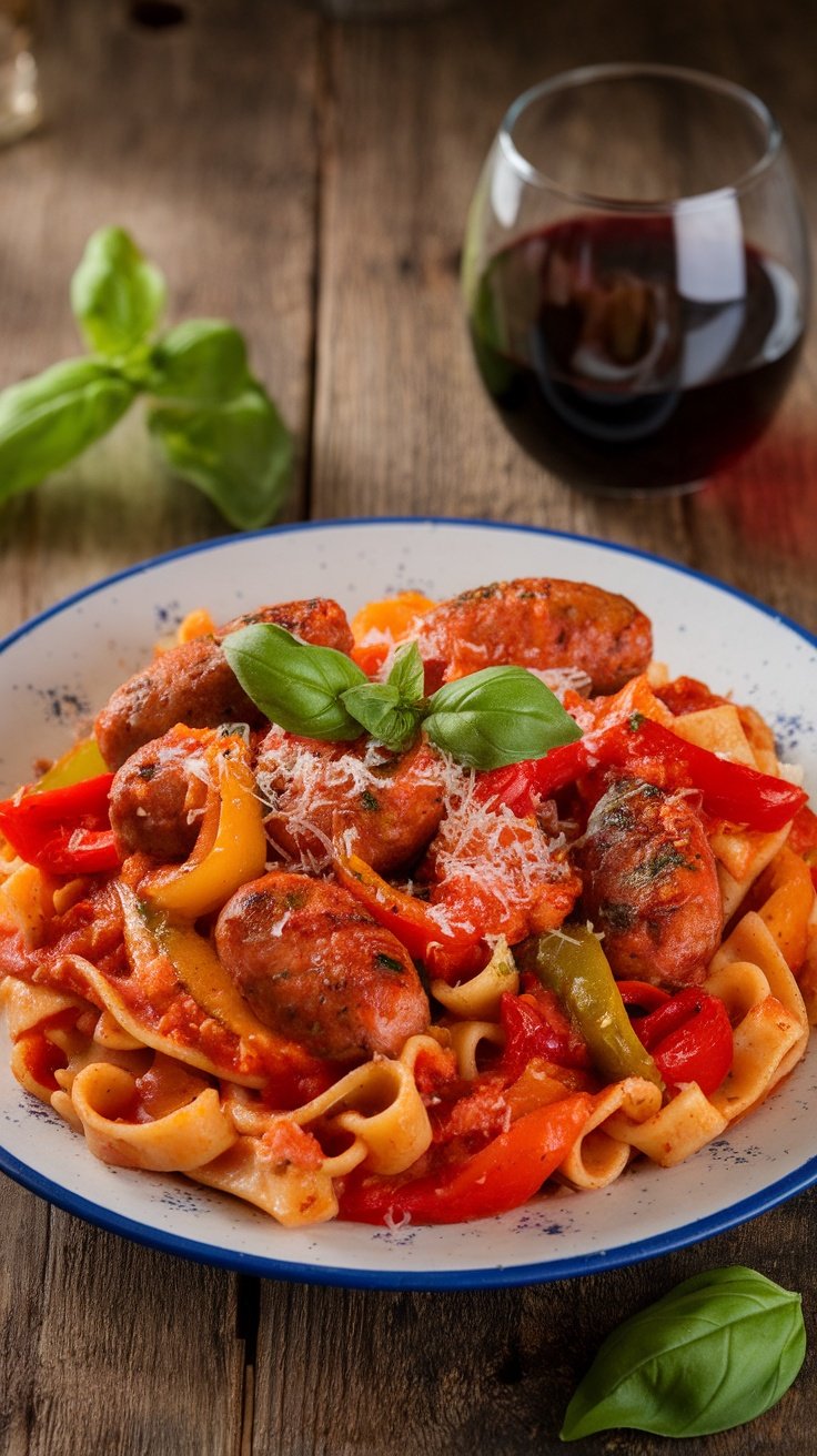 Savory Italian Sausage and Peppers Pasta Recipe
