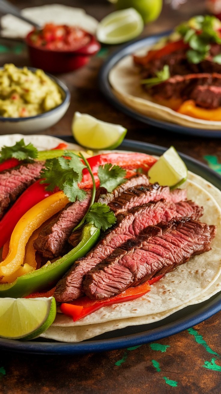 Sizzling Steak Fajitas with Peppers and Onions