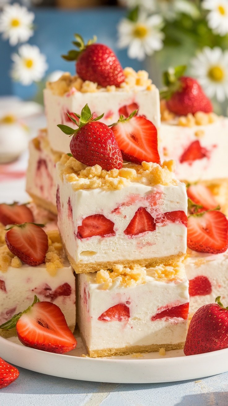 Homemade Strawberry Shortcake Ice Cream Bars