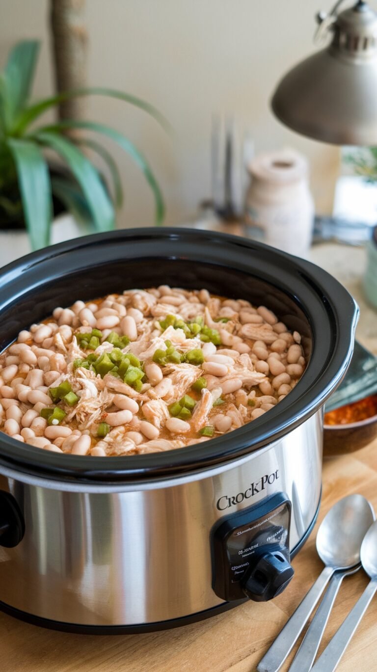 Hearty White Chicken Chili in the Crock Pot